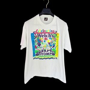 Vintage 1995 Welchs Grapes T Shirt XL White Fruit of the Loom Single